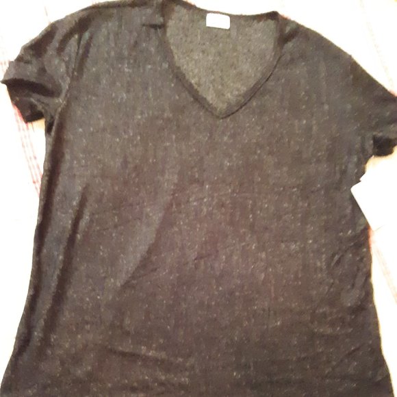 SALE NEW Soft Black Nordstrom Abound Vneck Tee SM - Picture 1 of 5